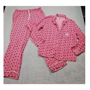 Victorias Secret Pajama Set Womens Medium Reindeer Print Pants & Top Set